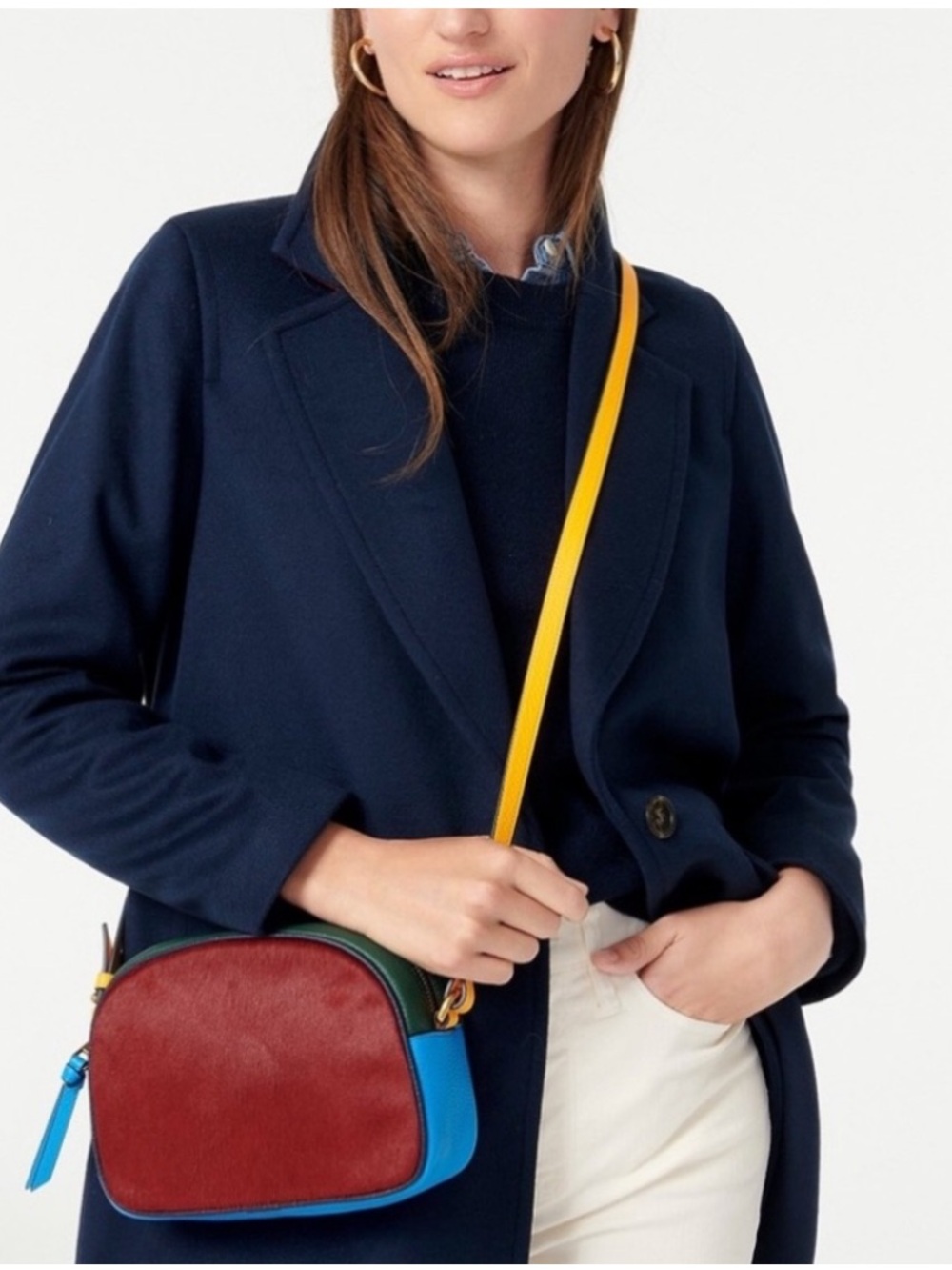 NWT J. Crew Color block Devon Camera Bag
